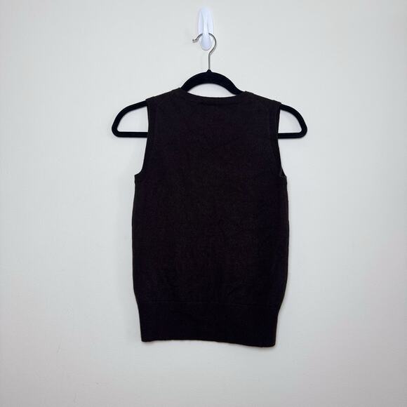 J. Crew Italian Cashmere Sweater Vest Brown Size S - Picture 2 of 3